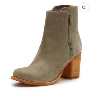 Frye Addie Double Zip Women's Gray Suede Nubuck Ankle Boots